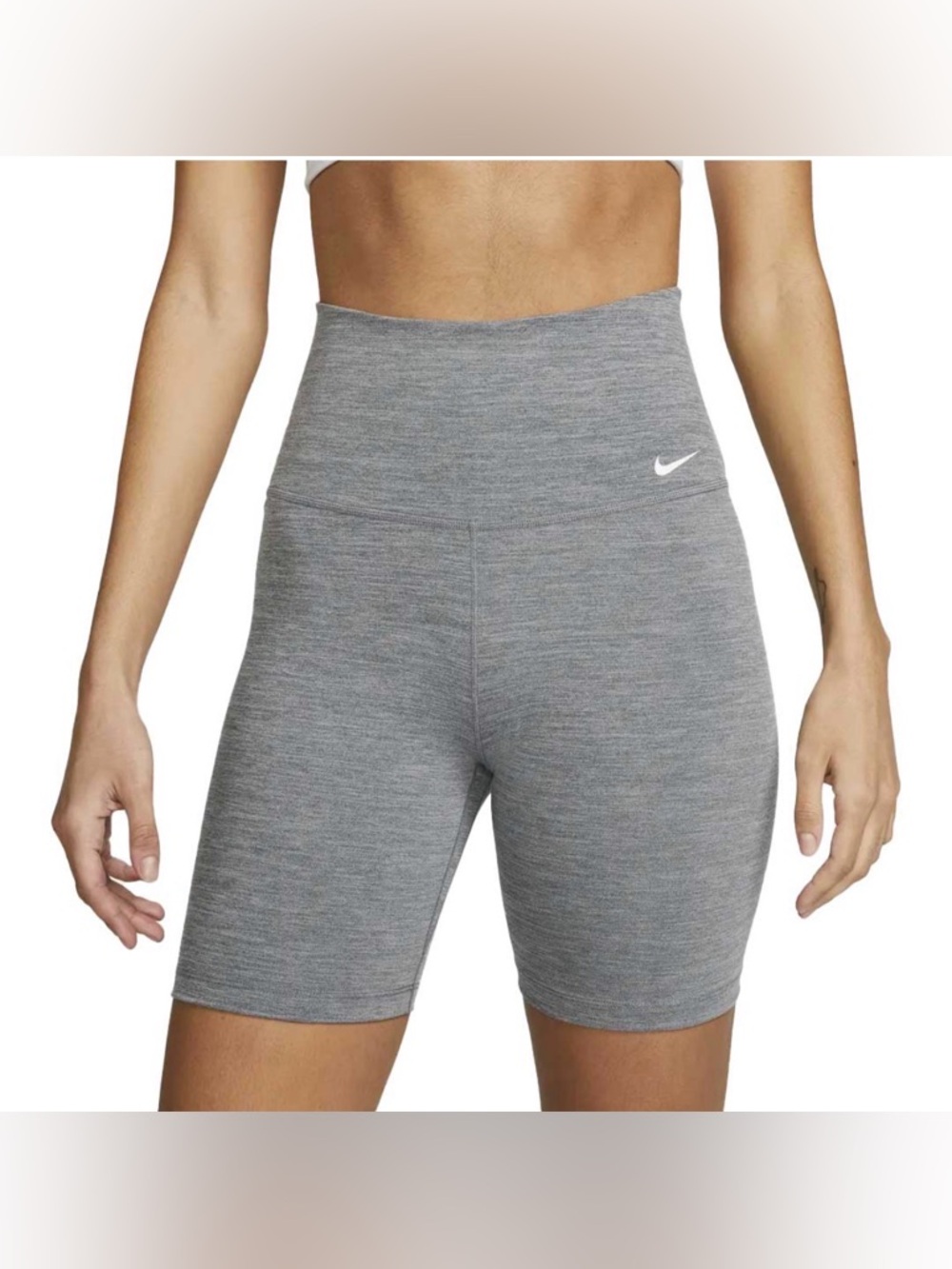 Nike Grey High-Waist Biker Shorts